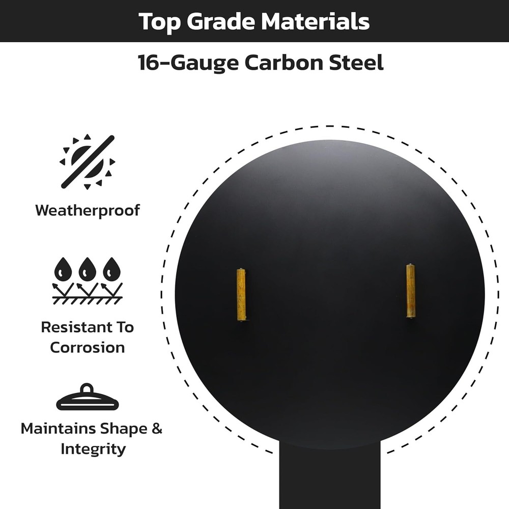 Febtech 36" Fire Pit Cover Round - Perfect for Fire Pit Inside Up to 34"