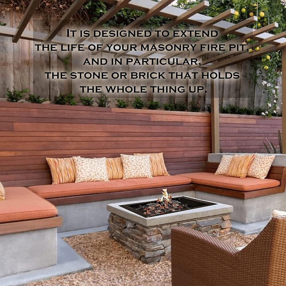 Fire Pit Ring - Square - 29" (OD) & 25" (ID) - Fire Pit Insert with Air Vents