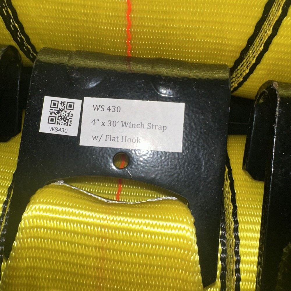(10 Pack) 4"x30' Winch Straps w/flat hook, WLL 5400 Flatbed Tie Down Strap