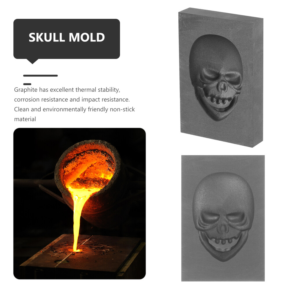 Graphite Ingot Mold High Density Casting Mold Skull Shaped Gold Silver