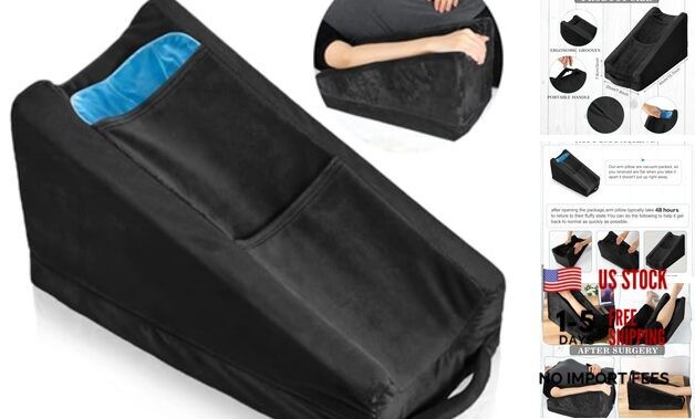 Arm Elevation Pillow with 2 Pockets, Soft Ergonomic Support Pillow for Black