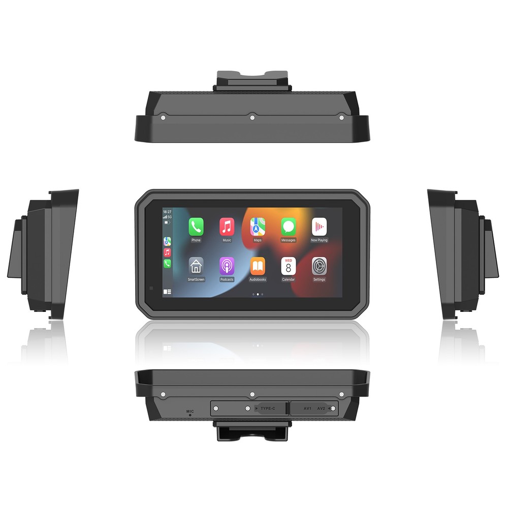 5.99" Motorcycle GPS Navigation Touch Screen Wireless CarPlay Android Auto Cam