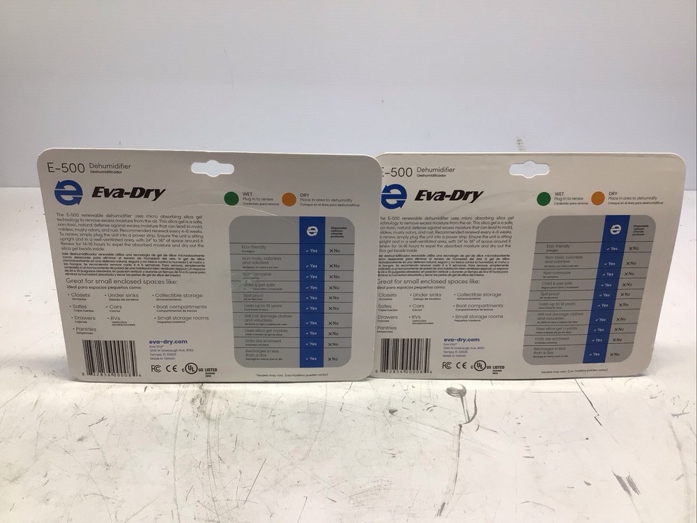 Eva-Dry E-500 2 pack Renewable Wireless Dehumidifier