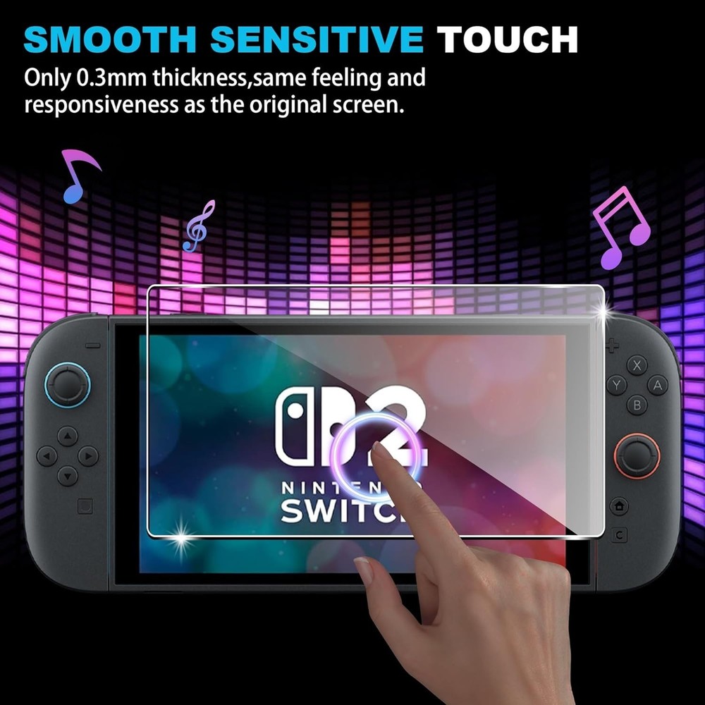Ultimate NS Switch 2 Screen Protector - 9H Tempered Glass, Anti-Scratch 3 Pack