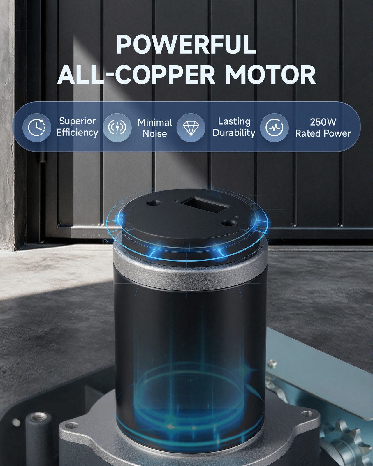 CO-Z 3300lb Solar Sliding Gate Opener with 2 Remotes for 40ft Driveway Gates