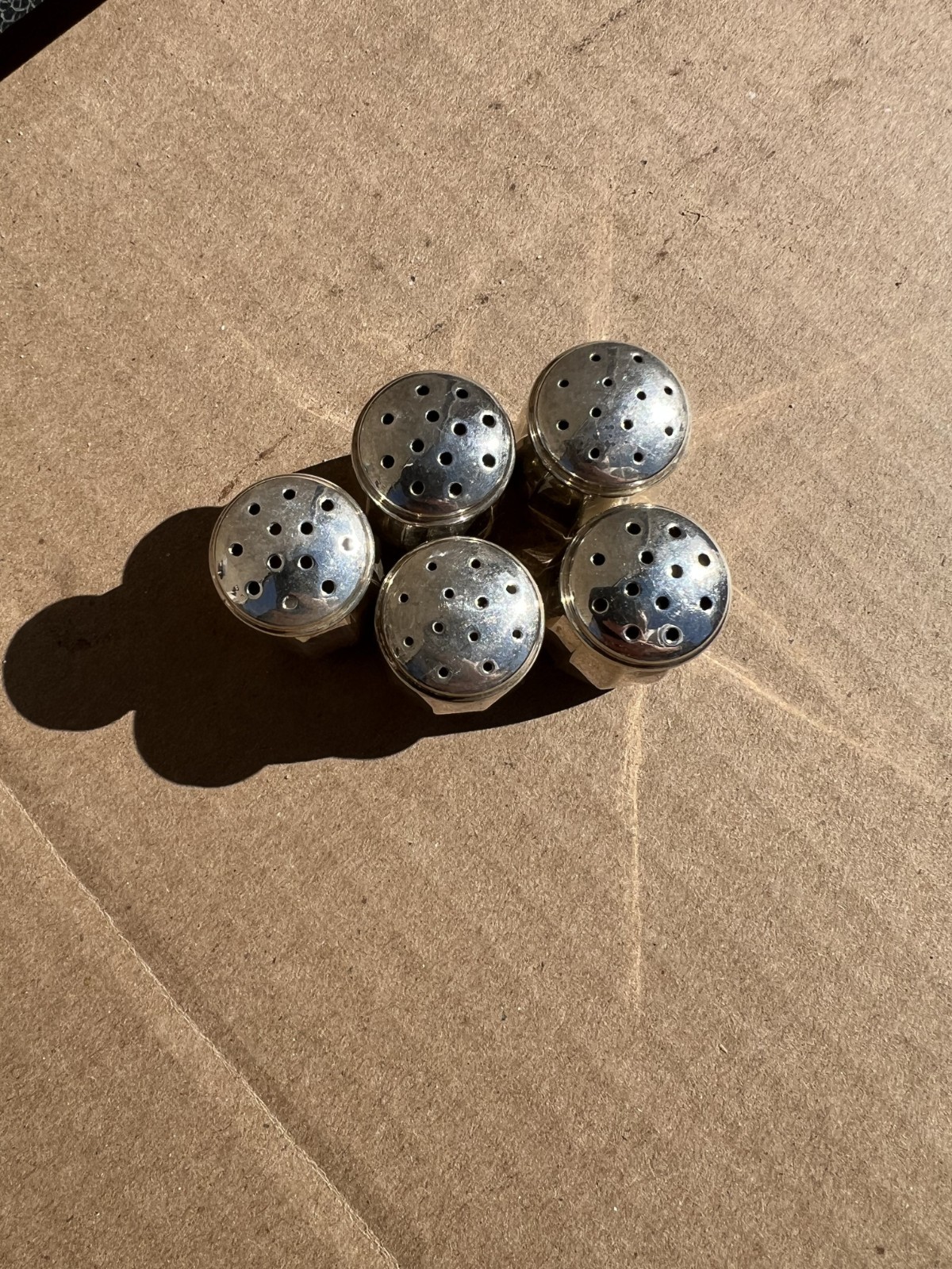 Set of 6 HIRATA & Co. Vintage Sterling Silver 950 Japanese Salt Shakers W/ Case