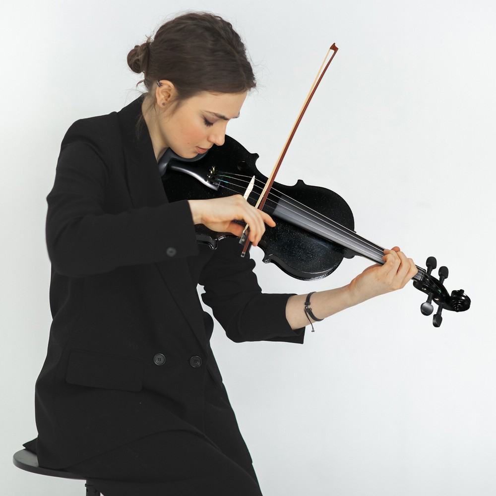 4/4 Full Size Violin Set with Case Bow Shoulder Rest Rosin String Bridge Sordine