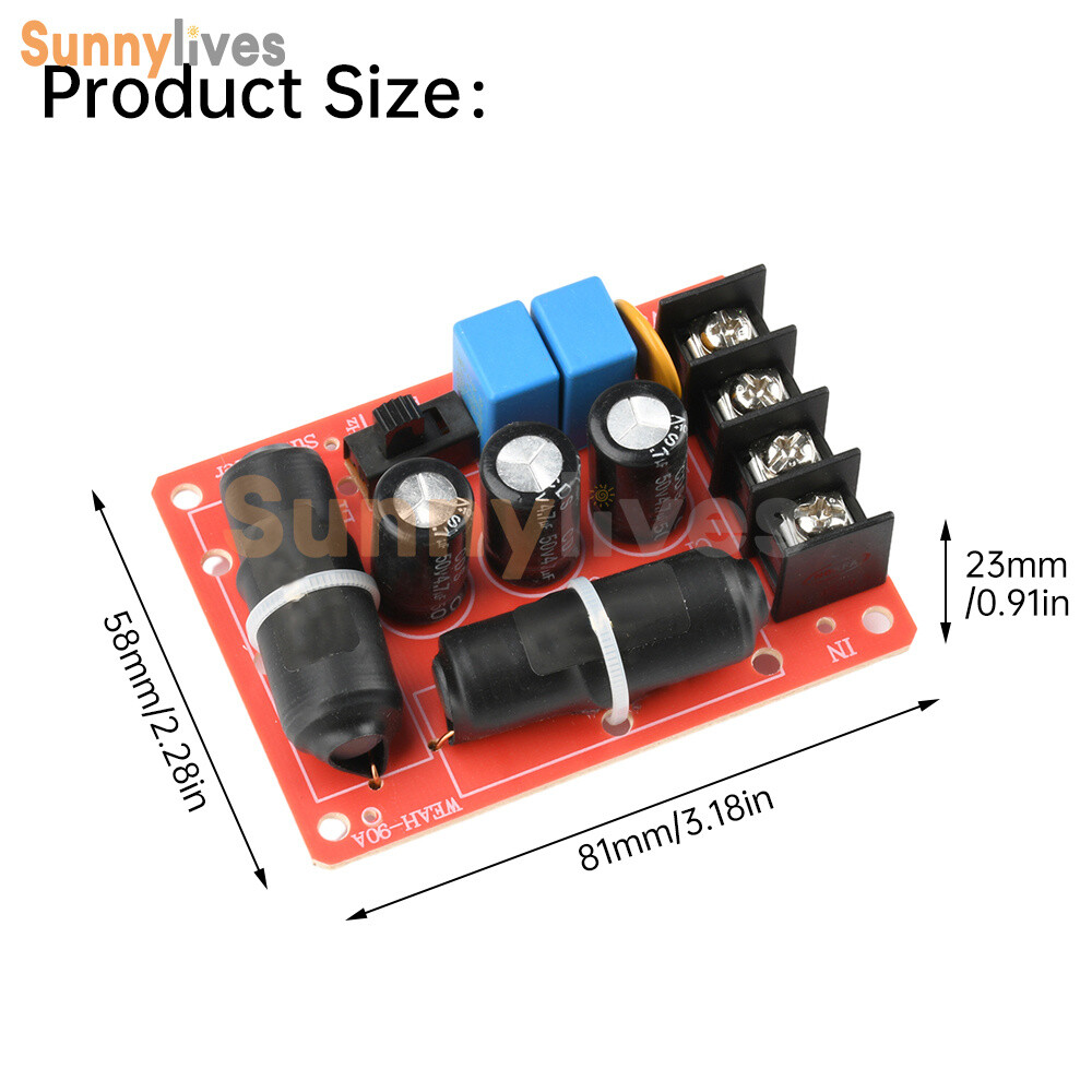 200W High Power Speaker Frequency Divider Subwoofer 2 Way Audio Crossover DIY