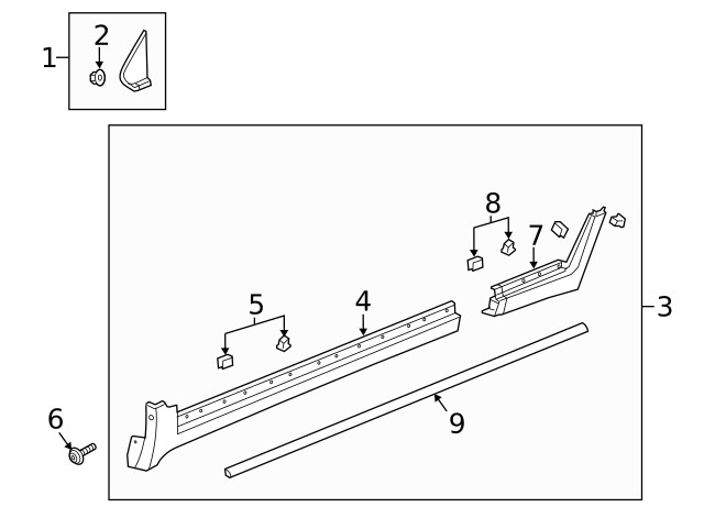 Genuine Anthracite Driver Side Rocker Panel Front Molding 95374125