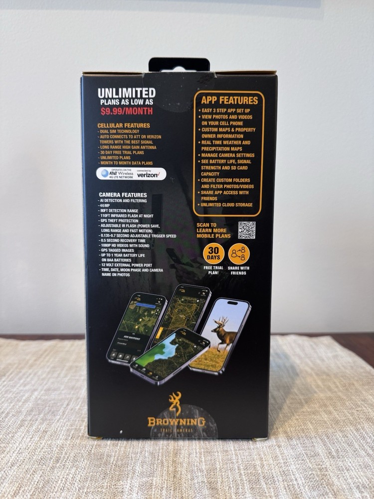 NEW Browning Defender Vision Pro HD AI Cellular Trail Camera with Security Box