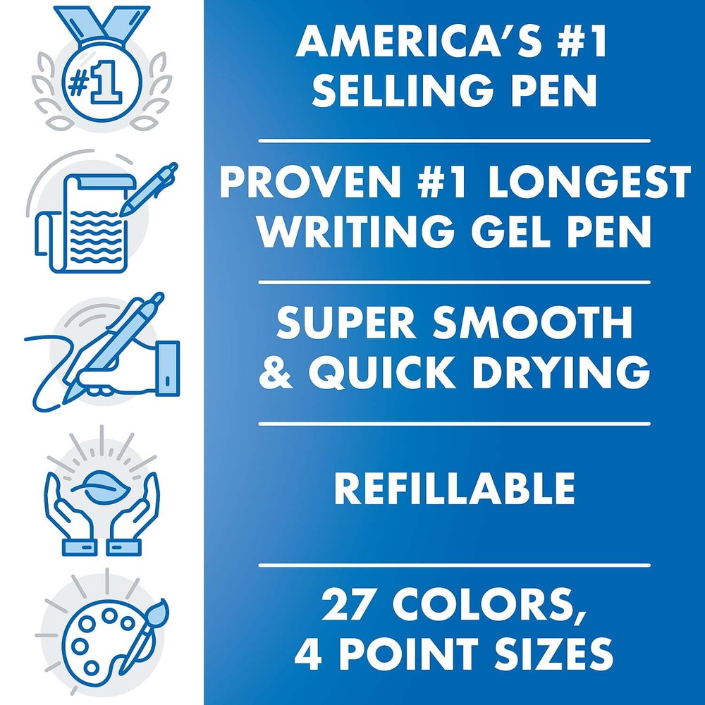 Pilot G2 Retractable Gel Pen Bold Point Black Ink 5 Count