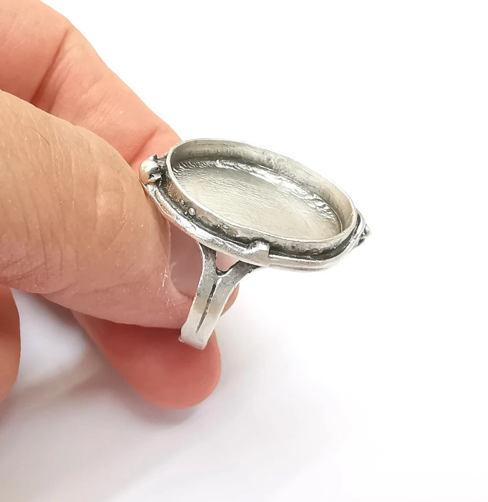 Large Ring Setting Resin Ring Blank Cabochon Mounting Adjustable Dried Flower