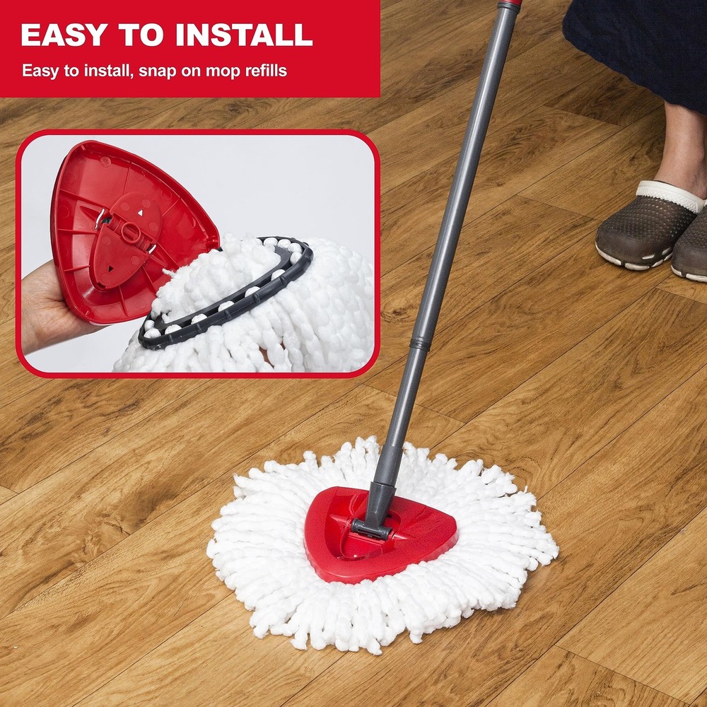 Spin Mop Replacement Heads – 4-Pack Spin Mop Refill Compatible with O-Ceda