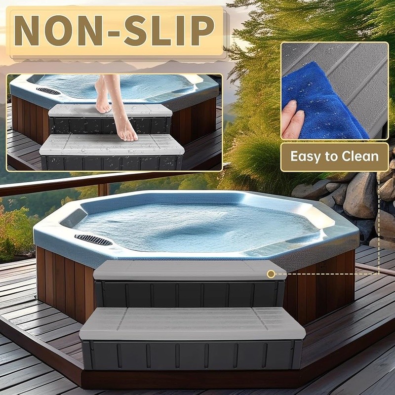 Universal Spa Step Non Slip Plastic Storage Easy Assembly Versatile Use