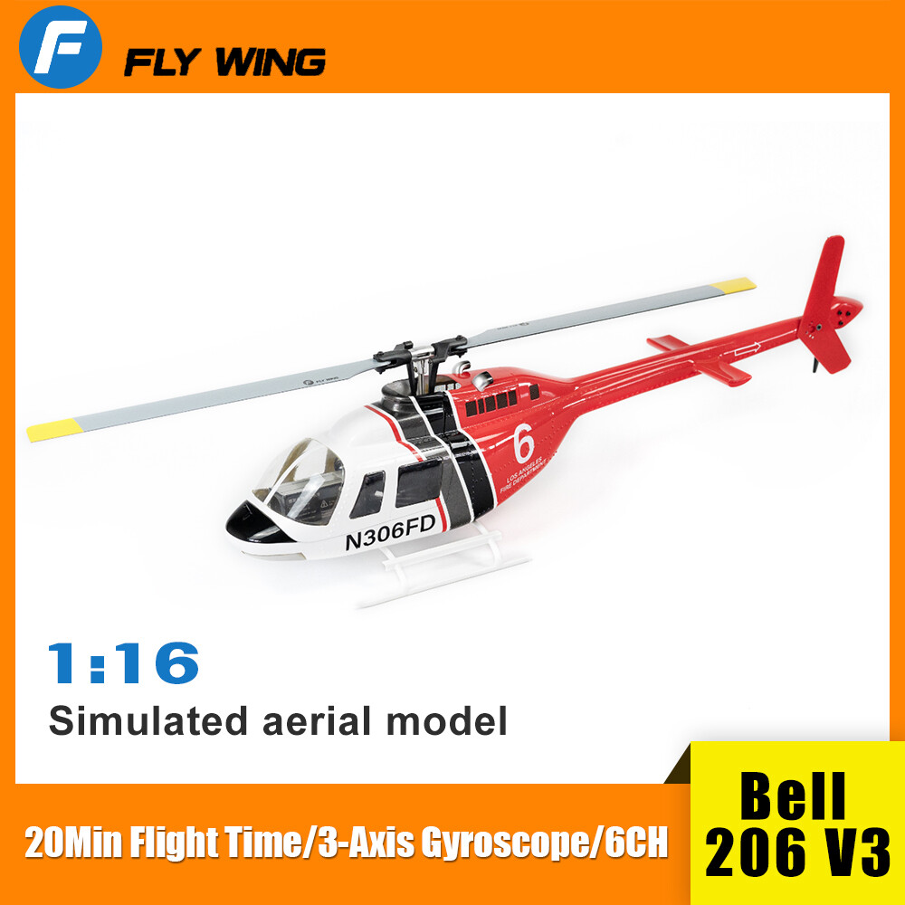 Fly wing Bell 206 V3 6CH GPS 3D Auto Return Remote Control RC RTF Helicopter