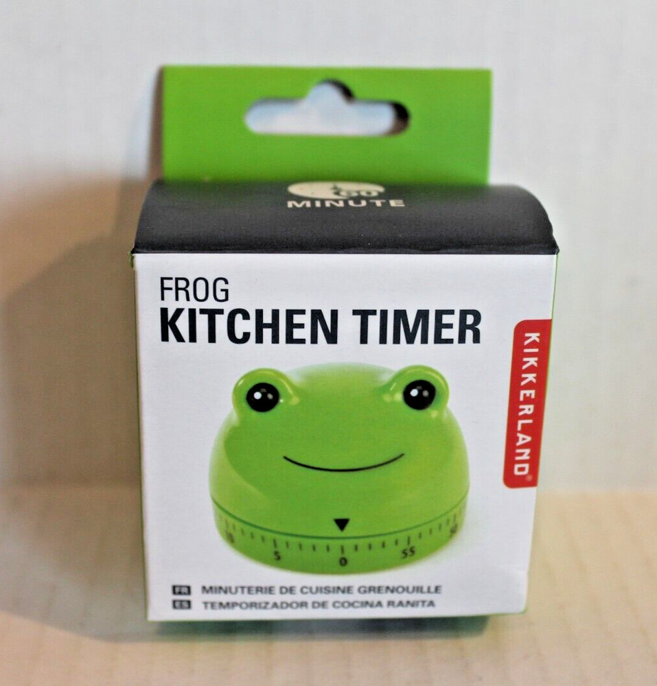 Kikkerland Green Frog Kitchen Timer - 60 Minute Cooking Timer NEW