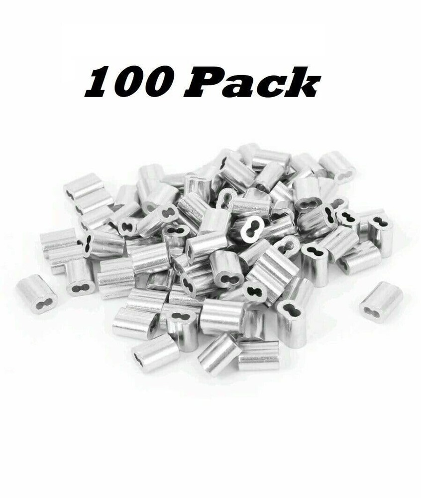 1/16 Inch Aluminum Double Ferrules 100 Pack