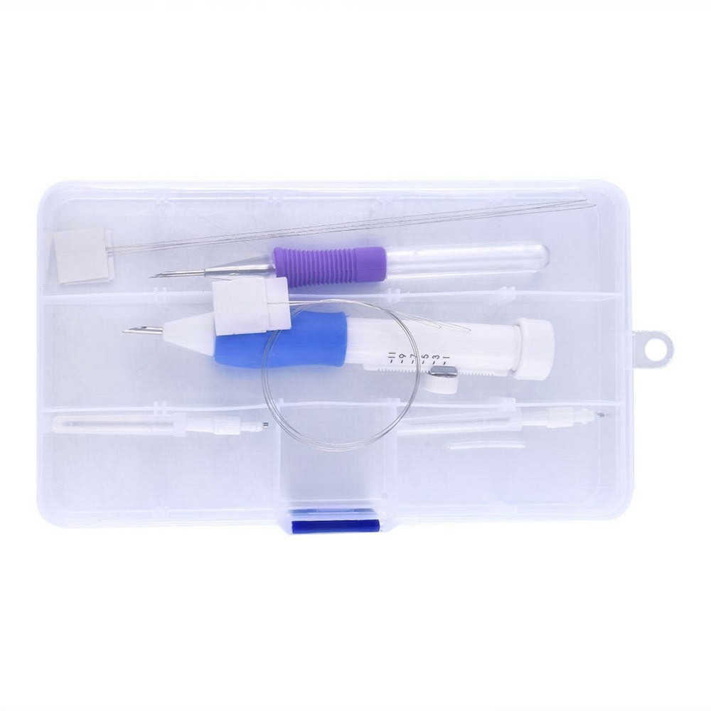 DIY Punch Needle Magic Embroidery Pen Set Stitching Thread Tool Sewing Craft Kit