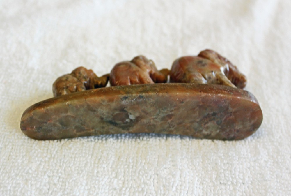 Soapstone 3 Elephants Incense Holder 4.5" x 2"