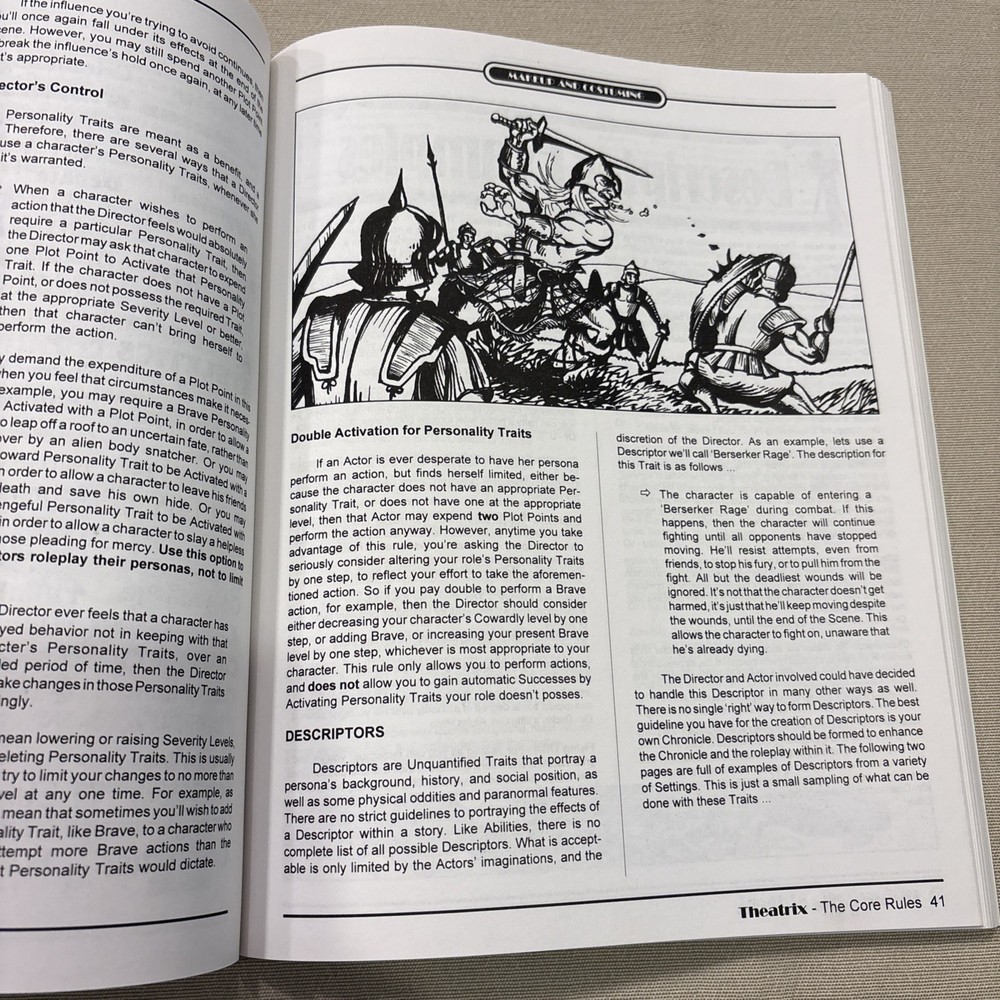 Theatrix Core Rules - Diceless Storytelling Game - Backstage Press