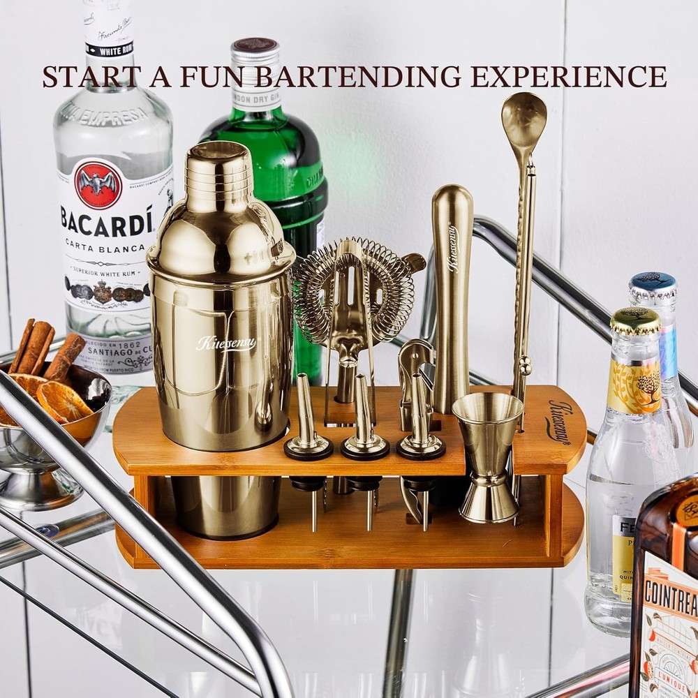 Cocktail Shaker Set Bartender Kit W/ Stand Bar Set Drink Mixer Set