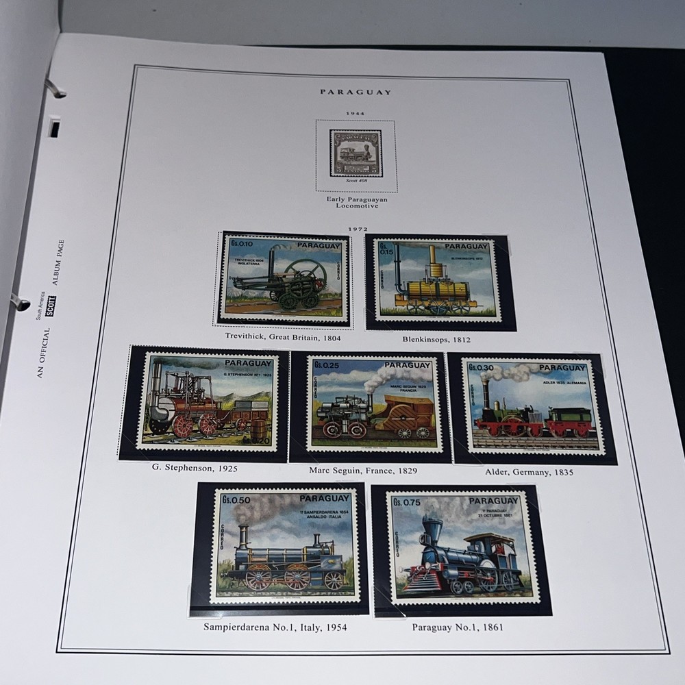 Scott Rail Transportation Album North Central & South America 114 Stamp Included