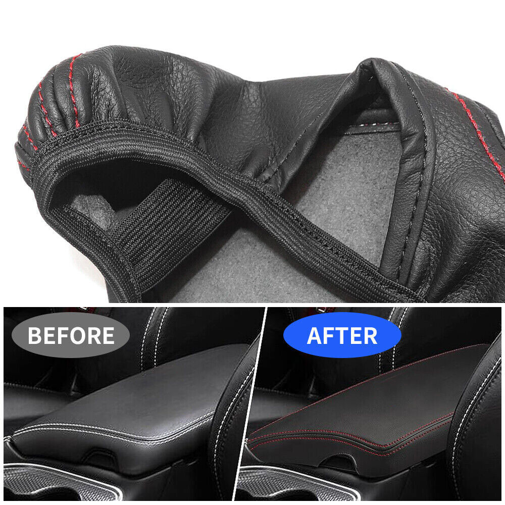 Center Console Armrest Cover PU Leather For 2015-2023 Dodge Challenger Protector