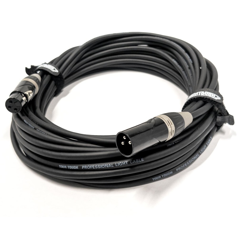 50' Color Coded length 3-Pin Professional Light DMX Cable with Locking XLR Ends