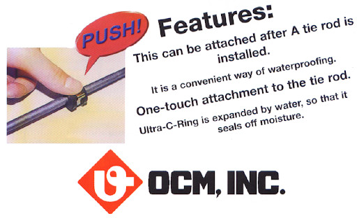 OCM 25UCR Ultra C Ring Snap Tie Waterseal Clip - 100 pcs - 1/4"