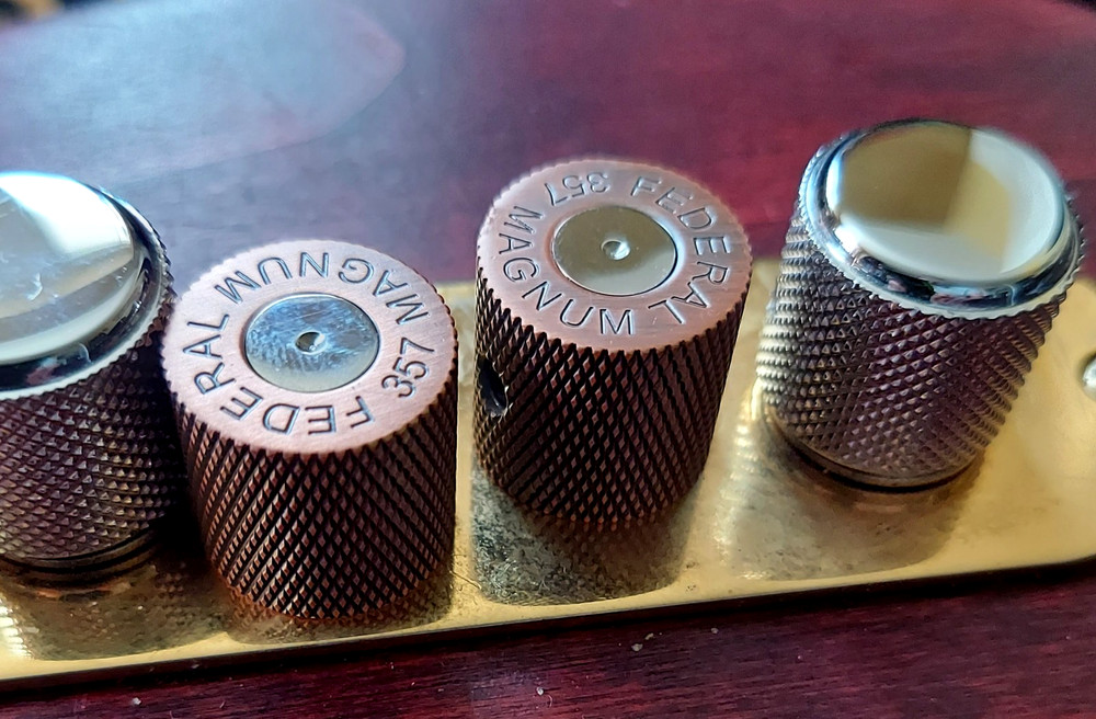 telecaster tele control knobs (2) bullet shell bronze volume treble * 6mm