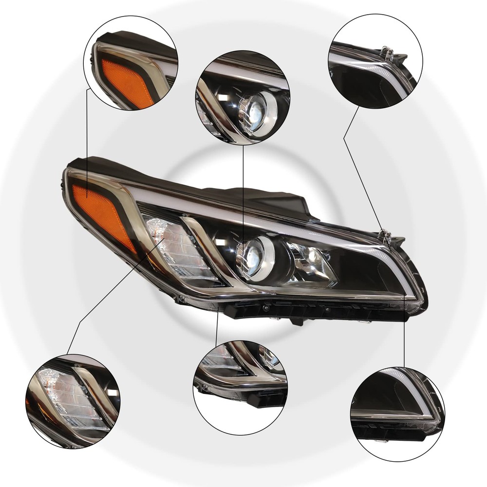 Sonata 2015-2017 Right Halogen Headlight Assembly 92102C2000 Replacement