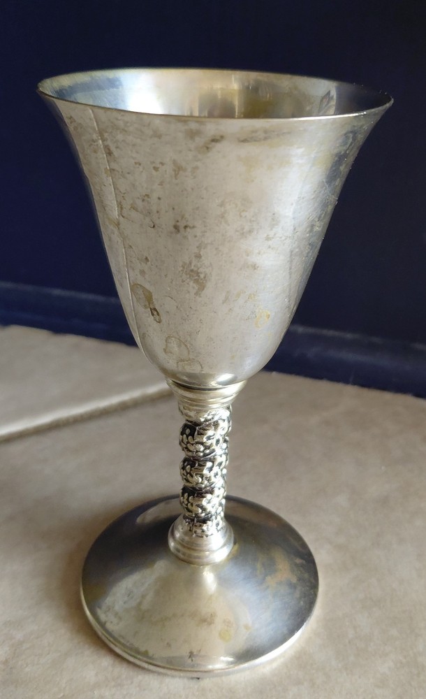 Vintage Silver Plate Beyoa Metalware Goblet Cup Tableware Accent Decor