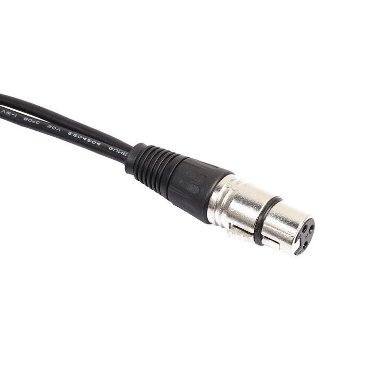 New 3pin XLR FEMALE jack to dual 2 MALE plug Y SPLITTER cable adaptor 1 ft cord