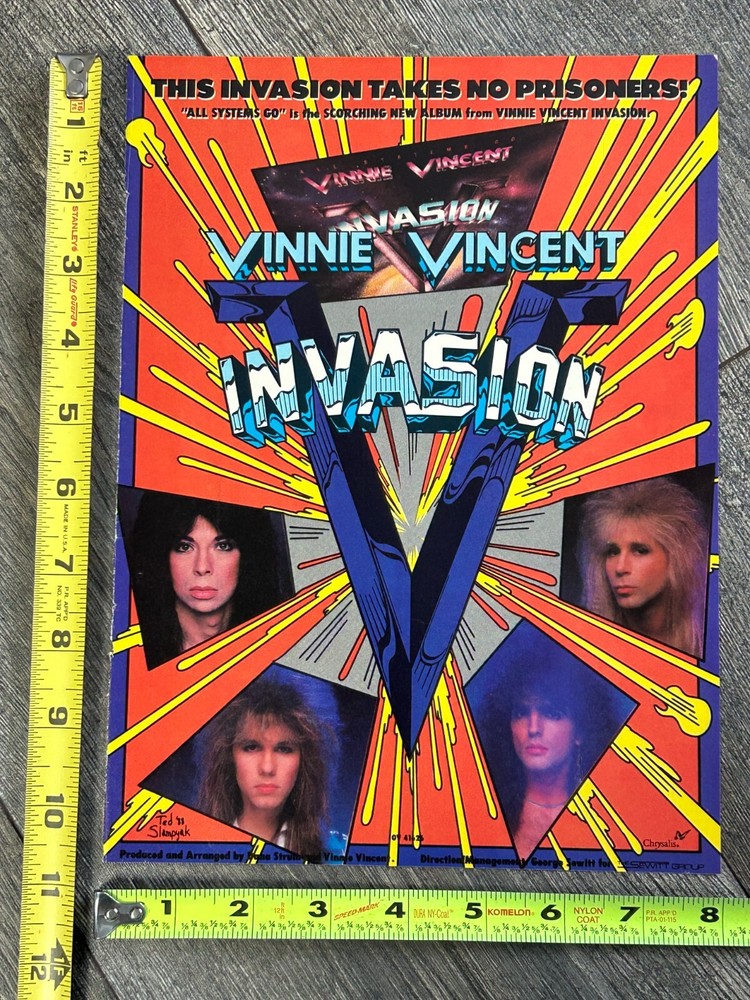 Kiss Ad Advert VINNIE VINCENT Invasion All Systems Go USA 1988 Guitar Shred