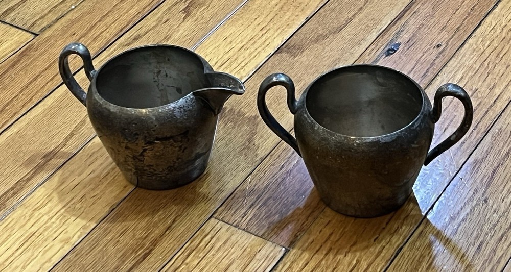 Gotham Silver on Copper Sugar (No Lid) & Creamer Set
