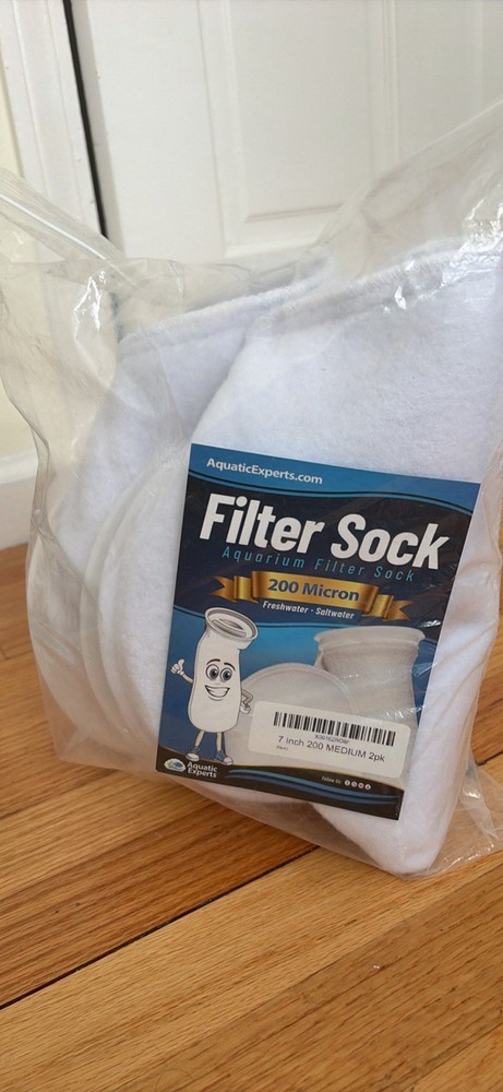 Aquatic Experts 7 Inch Ring Filter Socks 200 Micron- 2 Pack New