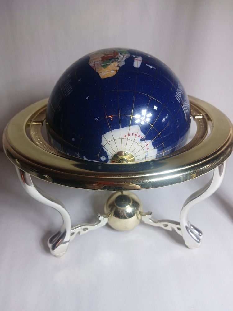Gemstone globe Double Axis 9 Inch Tall Read Description