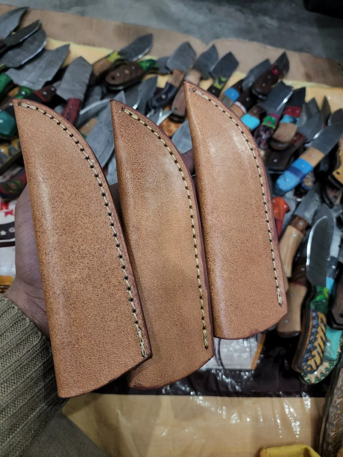 Lot of 20 Custom Handmade Damascus Steel 8" Full Tang Skinner Hunting Knifes USA