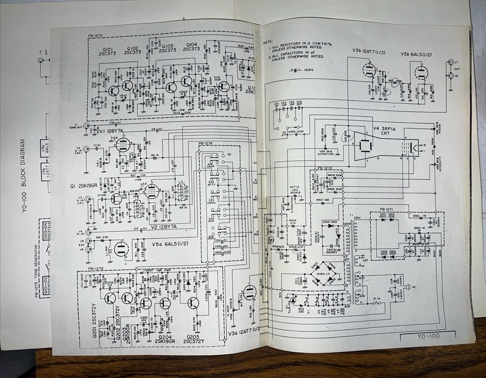 Yaesu YO-100 Instruction manual with Schematic Nice Original Manual.