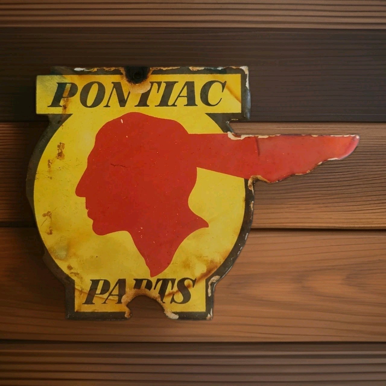 Vintage Pontiac Porcelain Sign General Motors Firebird Trans am Camaro Gas Oil