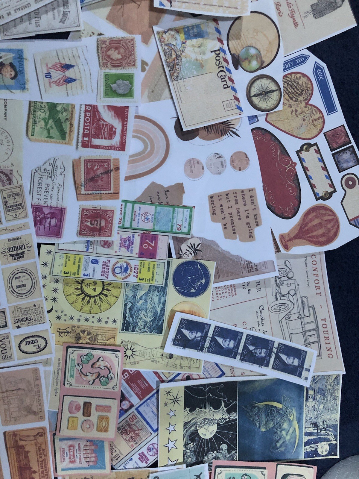 Junk Journal Ephemera- 75 Random Mix of Cut Outs.