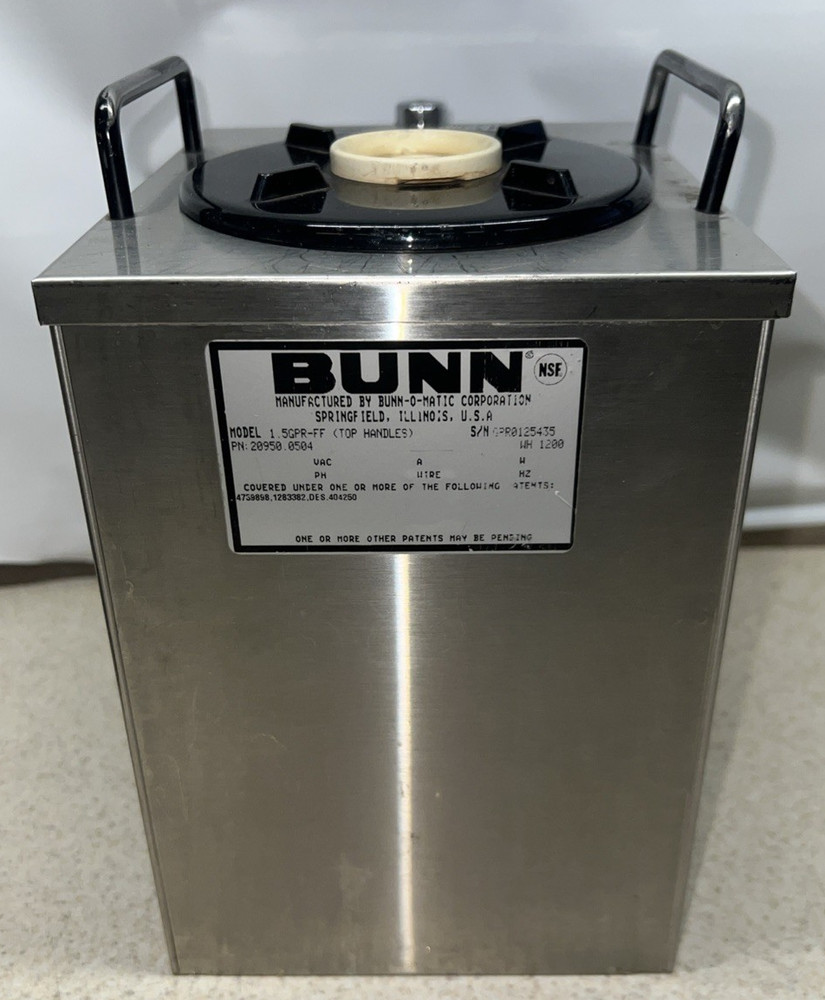 Bunn Model 1.5GPR-FF (TOP HANDLES) Coffee Server Black Spout