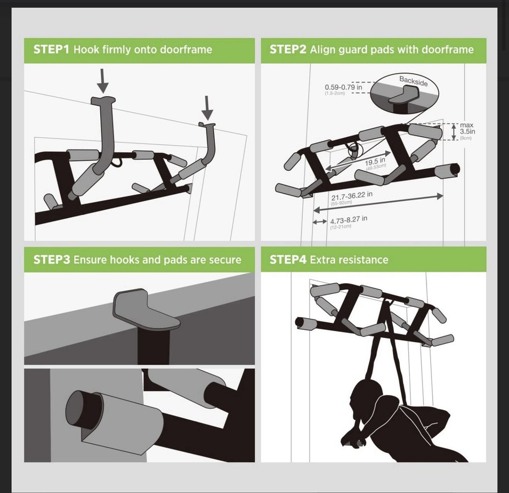 2026 Upgrade Multi-Grip Pull Up Bar with Smart Larger Hooks Technology - USA ...
