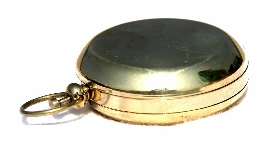 Handmade Nautical Brass Push Button Vintage Directional Pocket Compass
