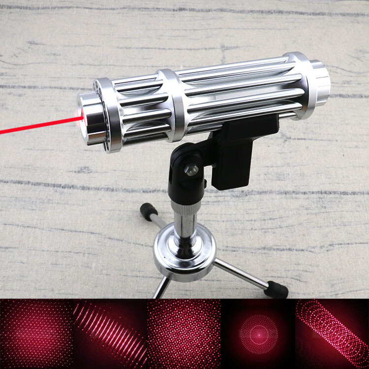 650nm Red Laser Pointer Adjustable Focus Light Visible Beam w/ 5 Star Head