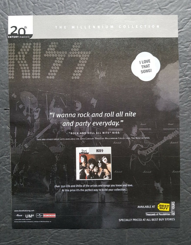 Kiss I Love that Song! Promo Print Advertisement Vintage 2004