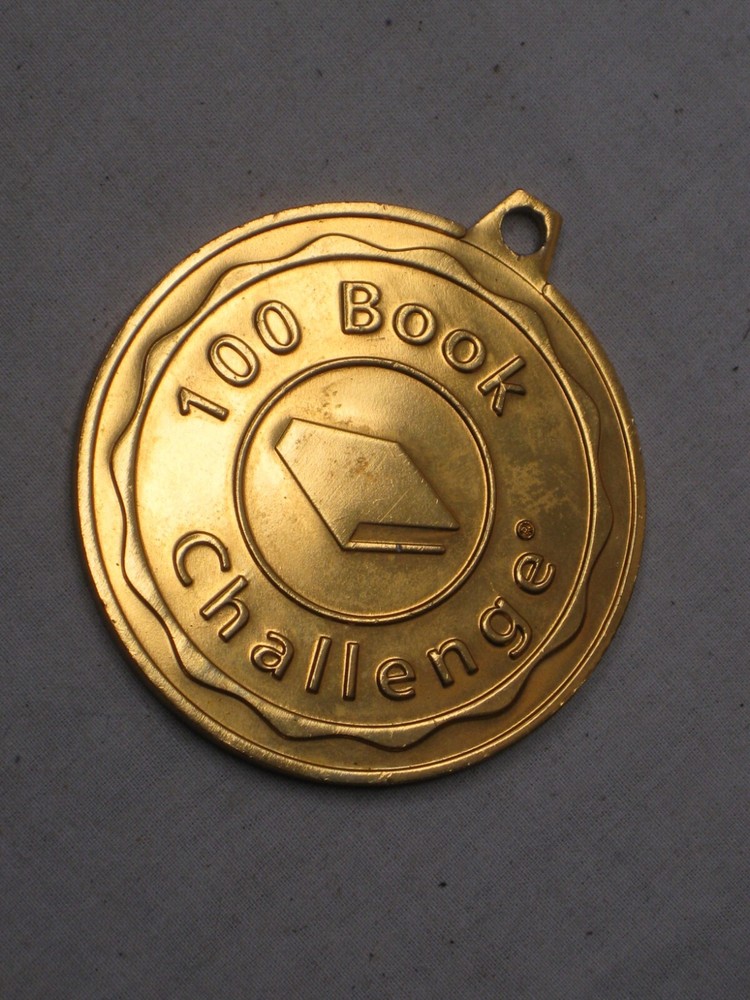 400 Steps 100 Hour Reader 100 Book Challenge medal medallion award