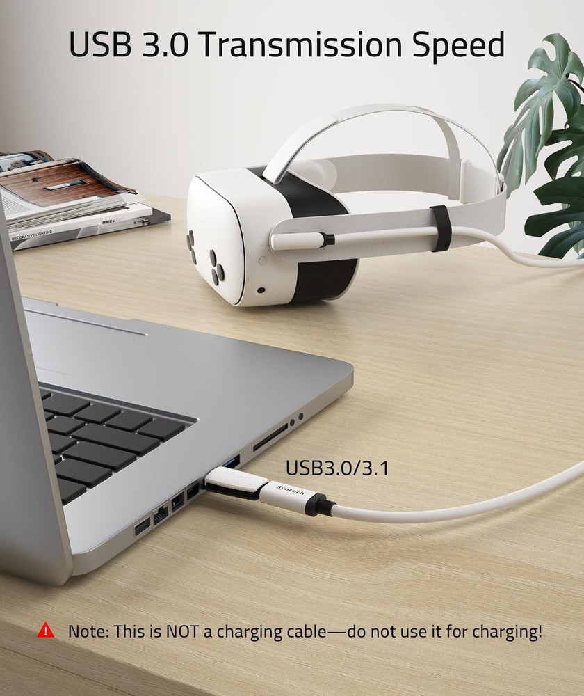 20FT USB 3.0 VR Link Cable with Enhanced Durability for Oculus & Pico 4 Systems