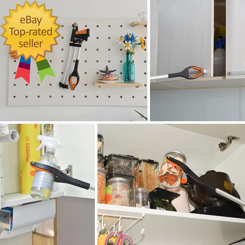 43" Extra Long Grabber Tool Foldable Grabbers for Elderly Grab It Reaching Tool