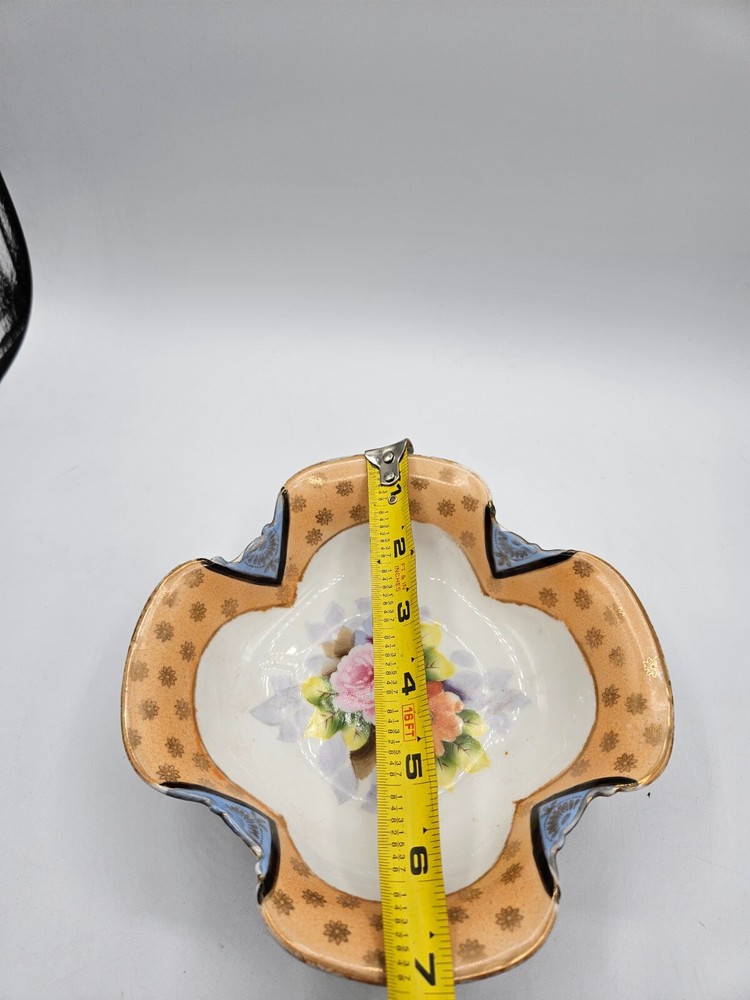 VTG. Noritake 3-Footed Bowl Rose Pattern